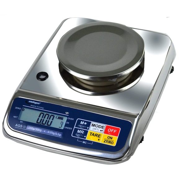 Uwe NTEP Scale, 600 g, .1 g, Legal For Trade, Dual Range, Stainless Steel Portion Weigher, NTEP AGS-600BL - main